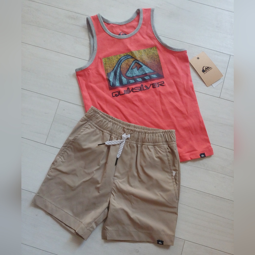 QUIKSILVER NEW Boys Logo Tank & Elastic Shorts